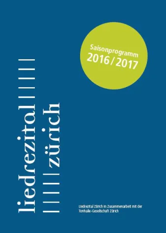 Neues Format des Liedrezital Zürich für die Saison 2016/2017 Bild: Neues Format des Liedrezital Zürich für die Saison 2016/2017