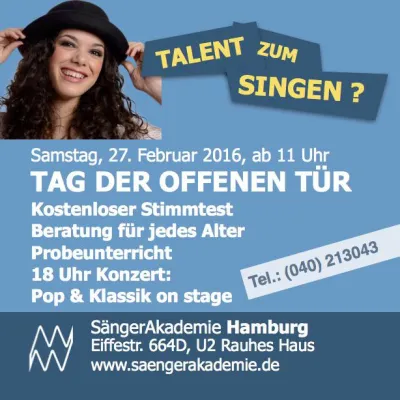 Bild: Tag der offenen Tür an der SängerAkademie Hamburg am 27. Februar 2016