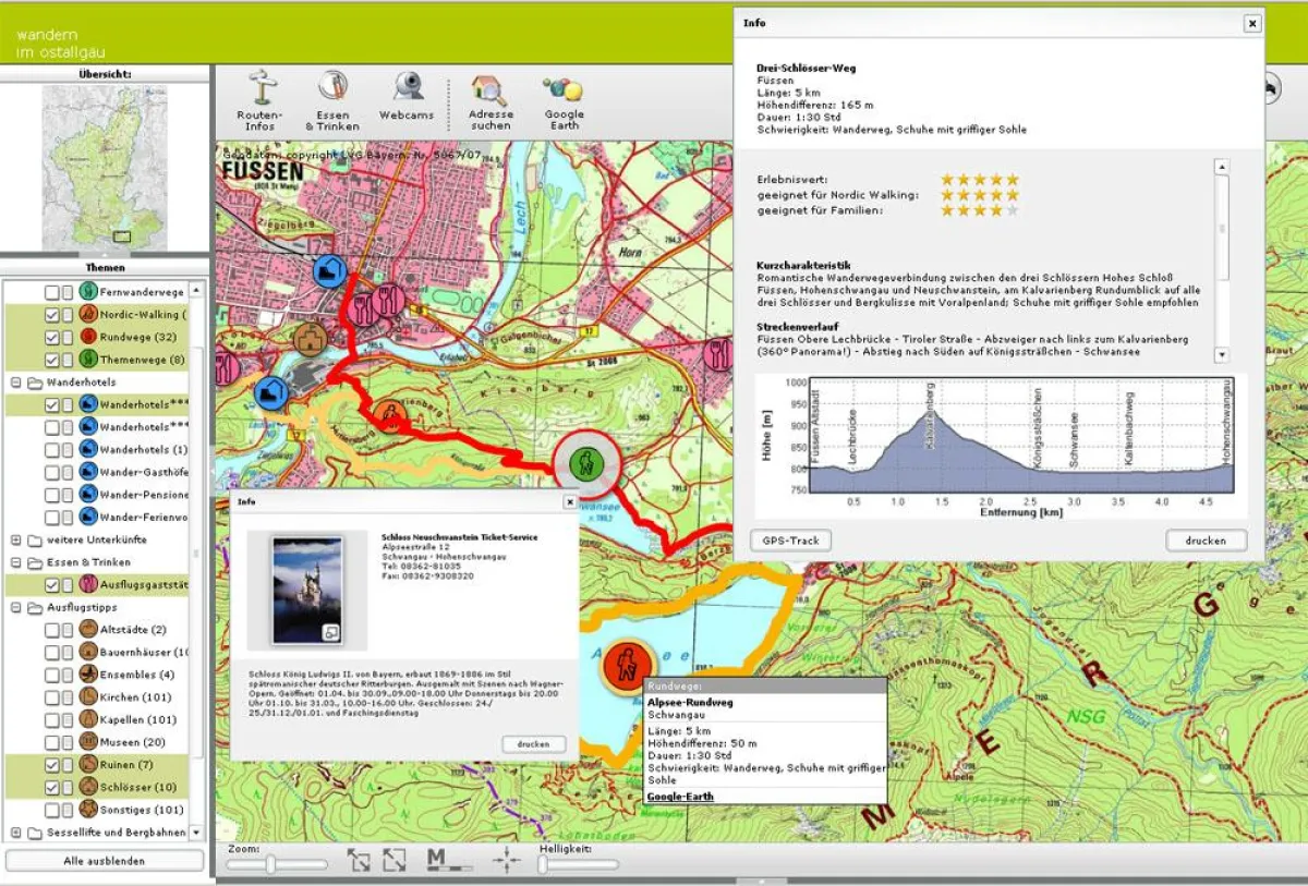 Landkreis Ostallgäu - interaktives Wanderportal