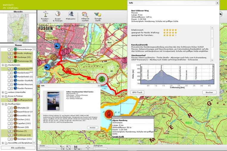 Bild: interaktives Wanderportal des Landkreises Ostallgäu - jetzt online