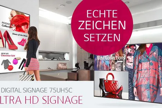 Bild: In die Zukunft investieren: Neue UHD-Informations-Displays von LG mit extrem hoher Produktlebensdauer