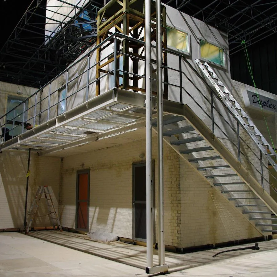 Dekorationsbau für die Ringinszenierung auf den Bayreuther Festspielen