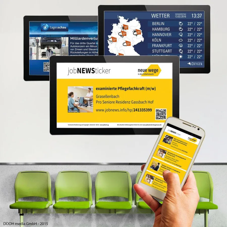 OxygenInfoscreen der DOOH media GmbH und JobnetAG