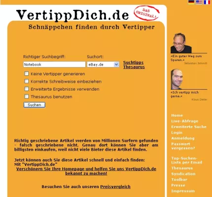 Bild: Extrem begehrt: Vertippdich.de-Link wird bei eBay versteigert