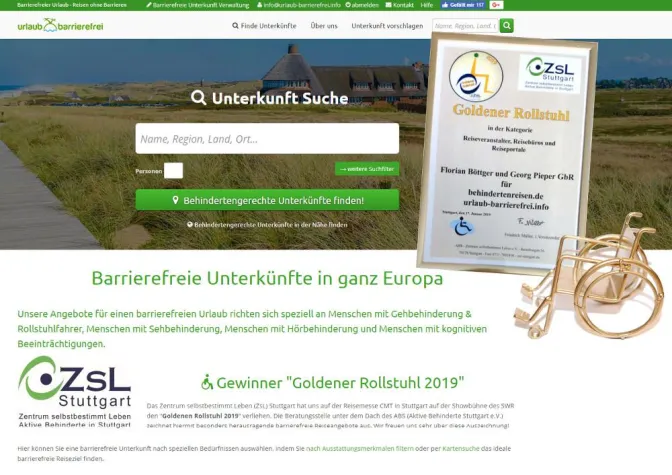 "Goldener Rollstuhl" für Urlaub-barrierefrei Bild: "Goldener Rollstuhl" für Urlaub-barrierefrei