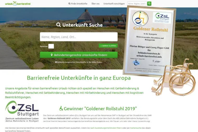 Bild: "Goldener Rollstuhl" für Urlaub-barrierefrei