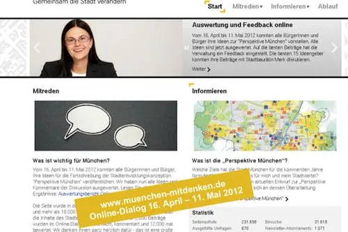 München gewinnt den Preis für Online-Partizipation 2013 - erneut ein Projekt von Zebralog ausgezeichnet Bild: München gewinnt den Preis für Online-Partizipation 2013 - erneut ein Projekt von Zebralog ausgezeichnet