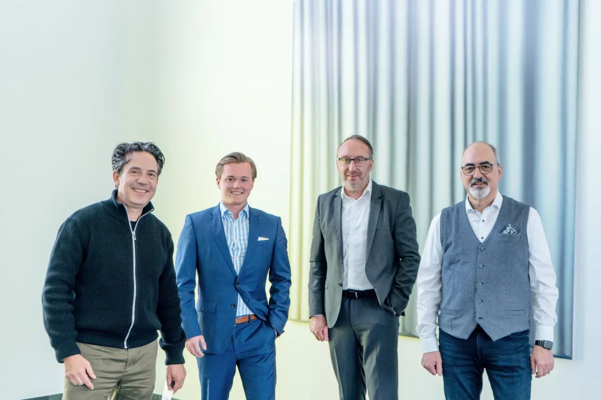 v.l. Jörg Herweck, Lucas Knapp, Hans-Jürgen Witfeld, Norbert Thewes (© Herweck AG)