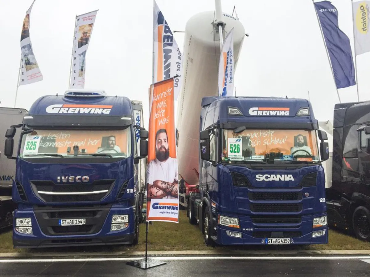 Mit zwei Fahrzeugen war GREIWING beim Truck Grand Prix am Nürburgring. (Foto: Greiwing)