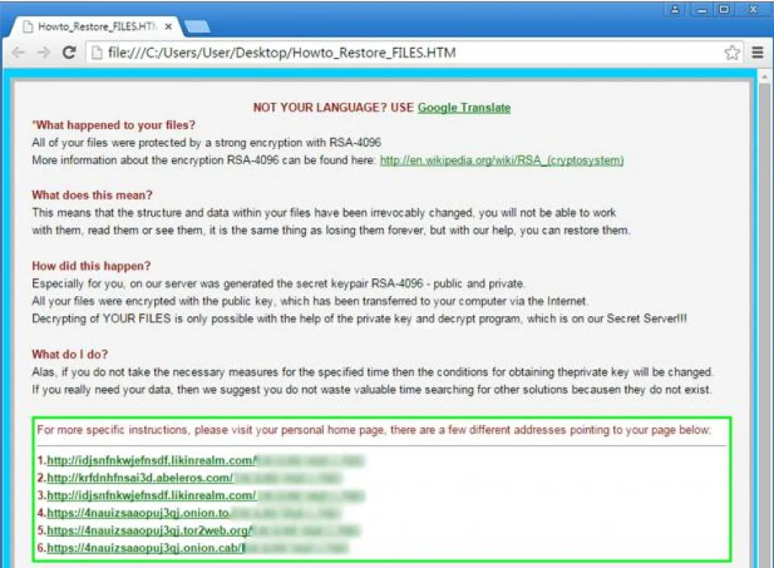 RSA-4096 Desktopmeldung