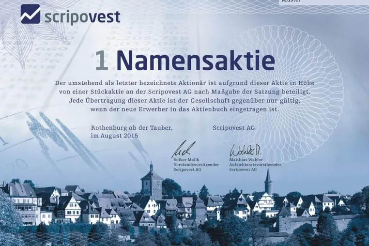 Bild: Ausbau der Portfolios: Scripovest AG schließt Kapitalerhöhung erfolgreich ab