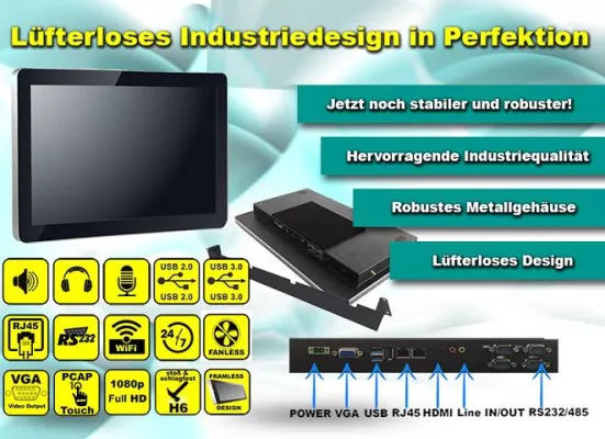 Die neuen rugged fanless PCAP SoC Touchscreen-Systeme der WEWA AG Bild: Die neuen rugged fanless PCAP SoC Touchscreen-Systeme der WEWA AG