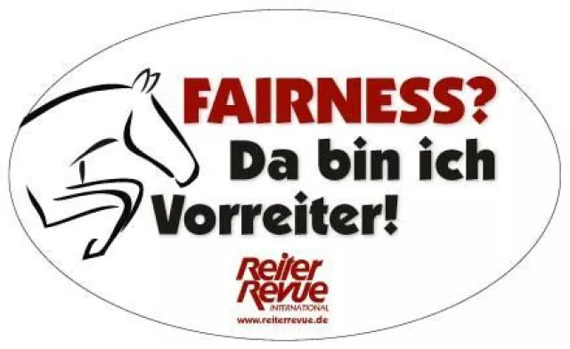 Bild: Reiter Revue International - Gegen Doping,  Aufkleber-Kampagne in der August-Ausgabe