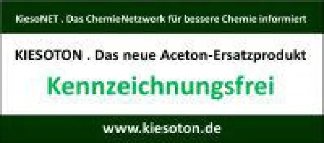 Bild: Kiesoton . Der neue Acetonersatz . Kennzeichnungsfreie Alternative für die Industrie