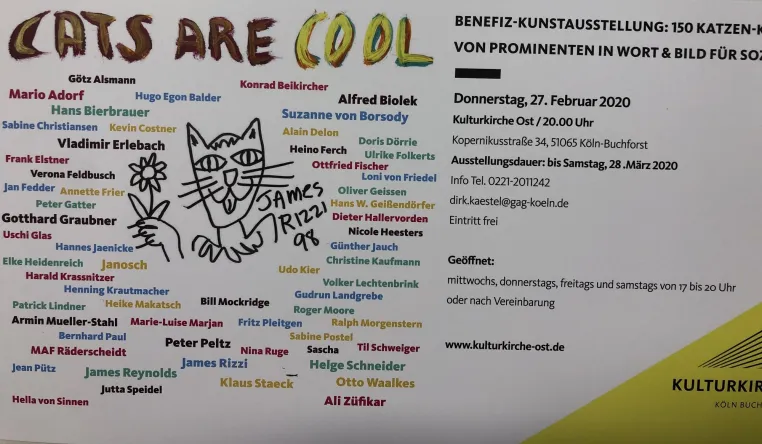 Bild: cats are cool - Charity-Ausstellung 180 Kunstwerke von Prominenten - für Menschen in Not