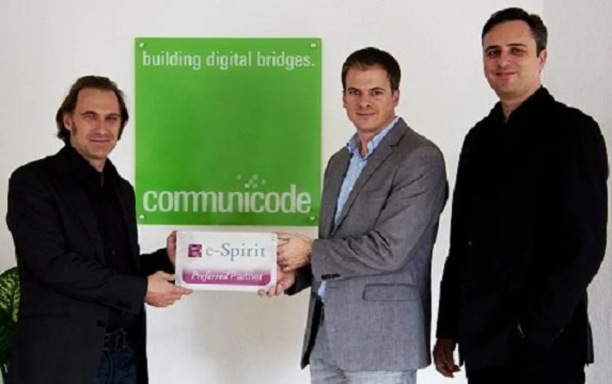 Herr Markus Hirsch (e-Spirit), Philip Mews und Thomas Kopatz (communicode)