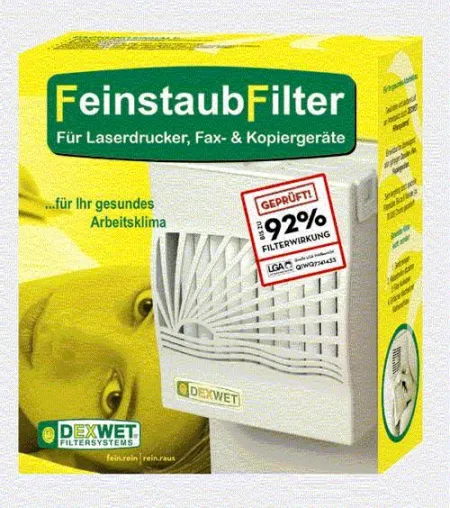 Bild: Giftige Toner- und Feinstäube im Büroalltag - Dexwet Filter reduziert toxische Emissionen
