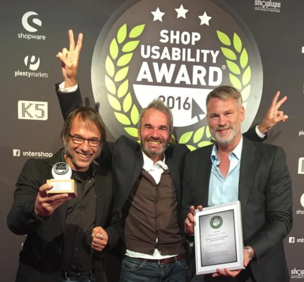Die Preisträger in der Kategorie ?Innovativster Shop? beim Shop Usability Award 2016