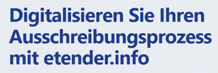 Bild: etender.info - Neue Plattform für digitale Ausschreibungen, Services und Preisblätter