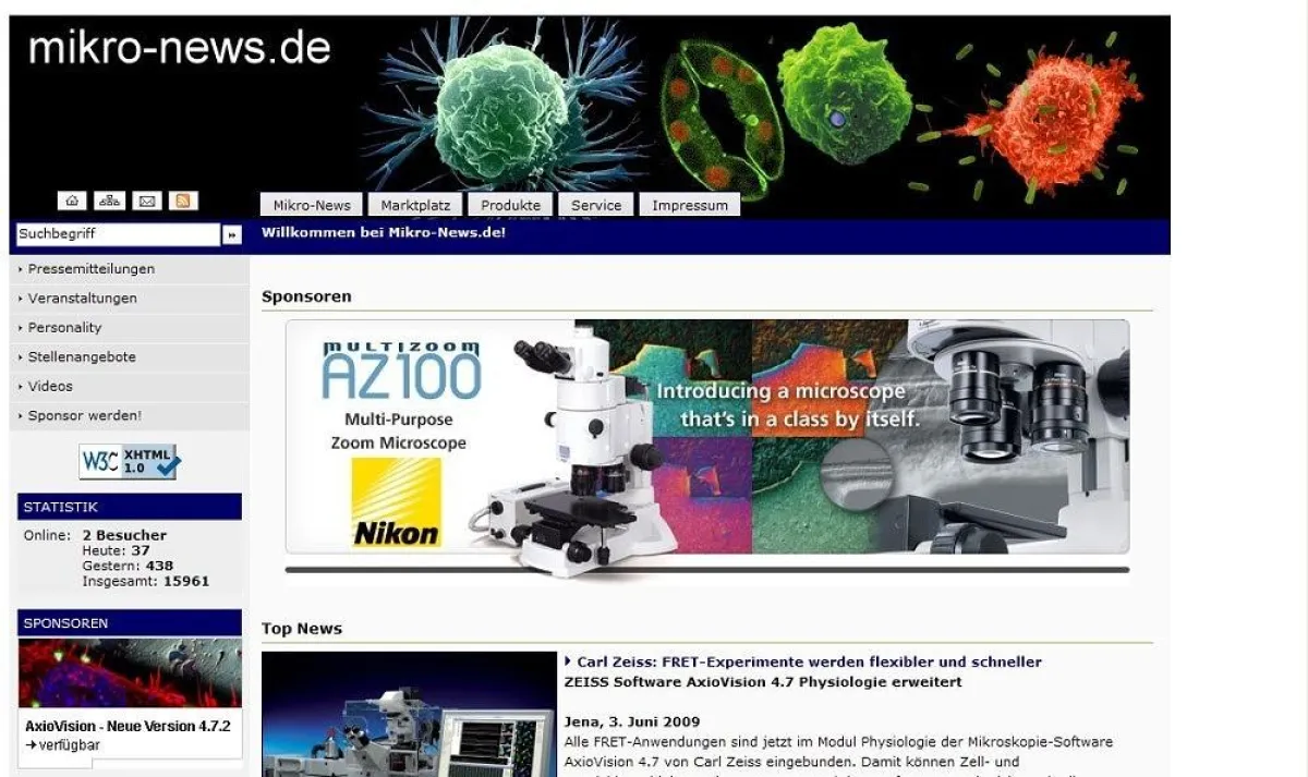 Mikro-News.de - das neue Presse- und Produktportal zur Mikroskopie