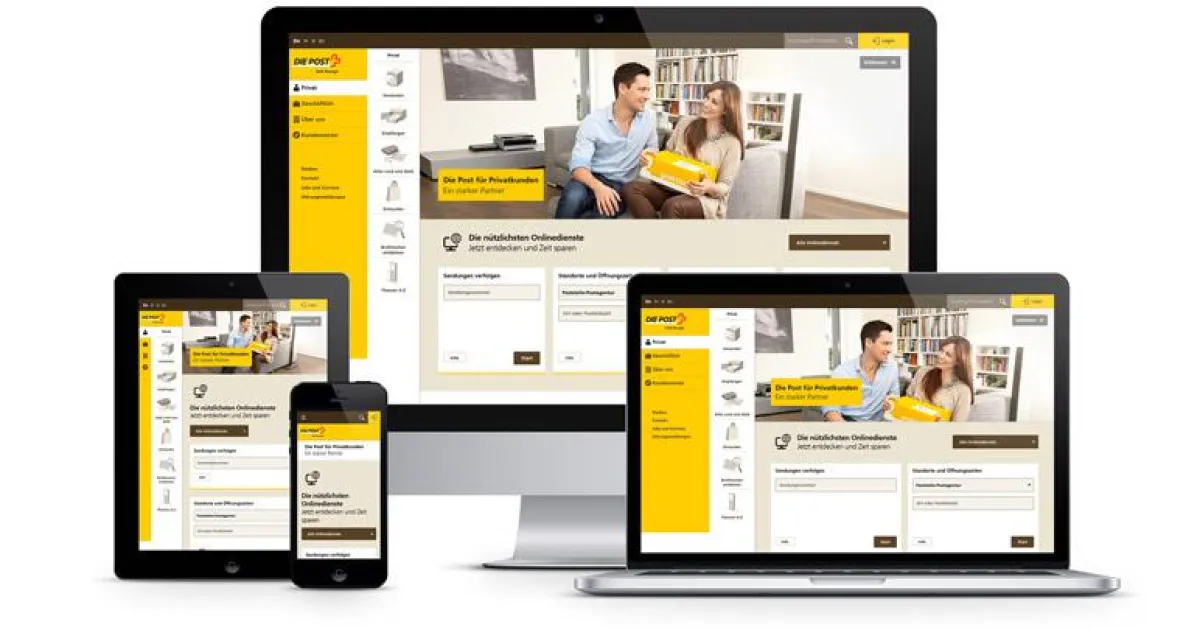 Schweizerische Post Relaunch Website von Unic