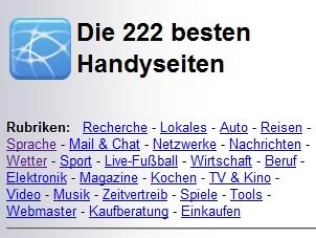 222 mobile Internetseiten Bild: 222 mobile Internetseiten