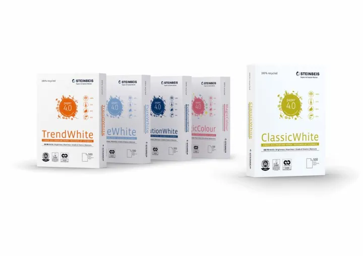 Paper 4.0: Neue Verpackung und neuer Produktclaim der Steinbeis Büropapiere Bild: Paper 4.0: Neue Verpackung und neuer Produktclaim der Steinbeis Büropapiere