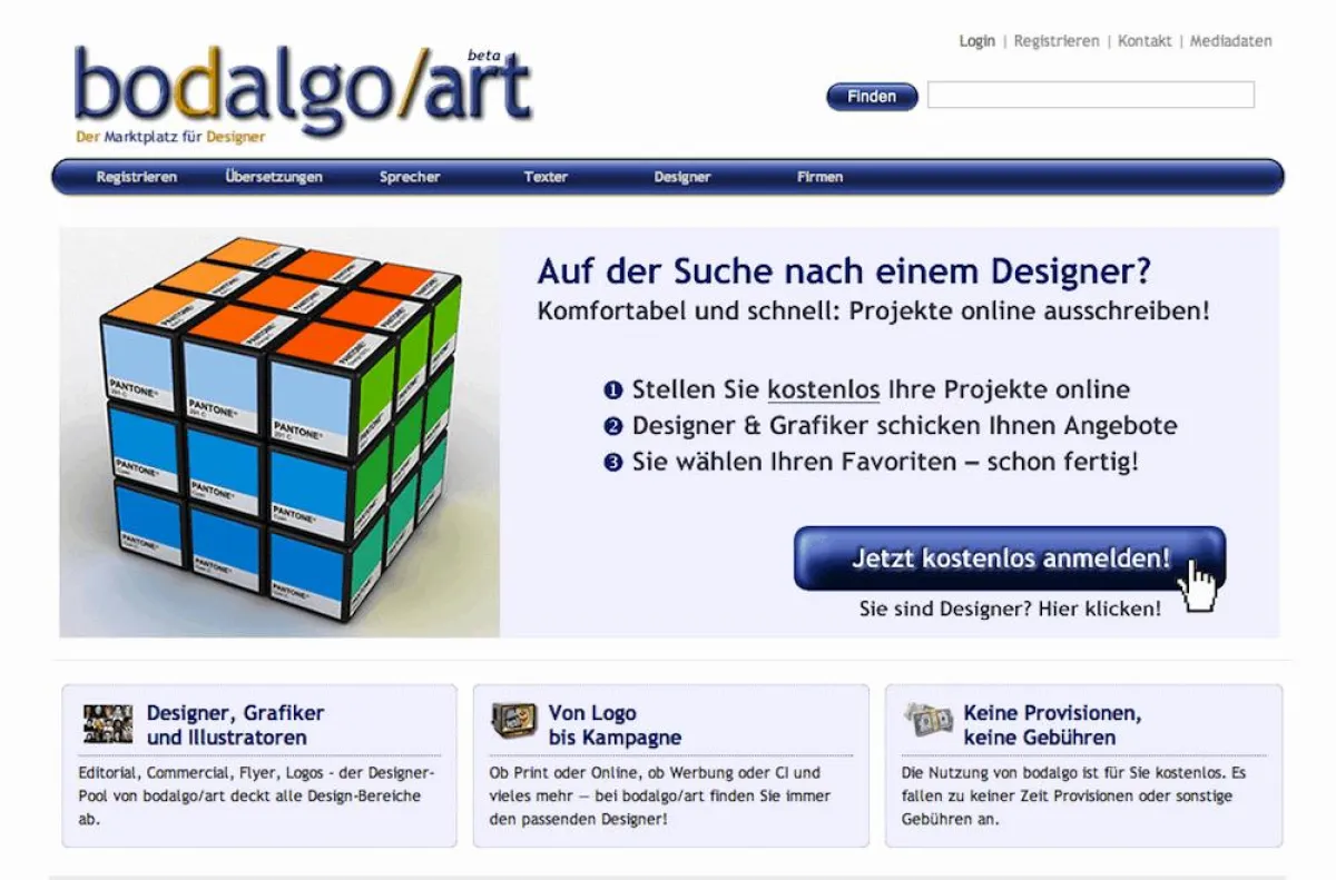 Erst Sprecher, jetzt kommen Texter und Designer dazu: www.bodalgo.com