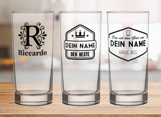 Bild: Trinkglas mit eigenem Namen ab 1 Stck. personalisieren