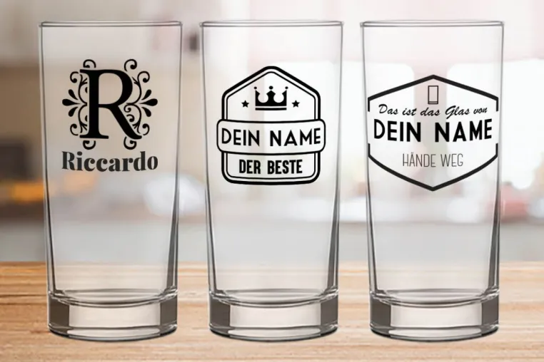 Bild: Trinkglas mit eigenem Namen ab 1 Stck. personalisieren