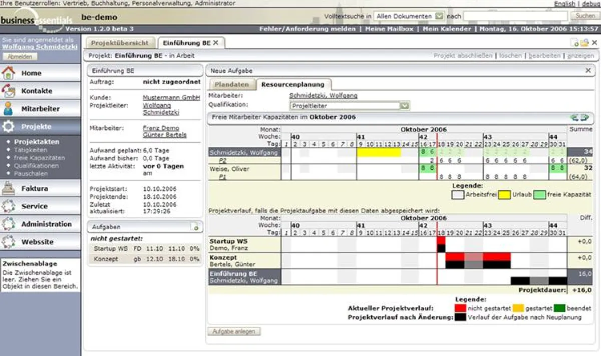 Die Projektverwaltung bildet durchgängig alle Abläufe von der Planung bis zur Abrechnung ab und ermöglicht eine genaue Kapazitäts- und Terminabstimmung.