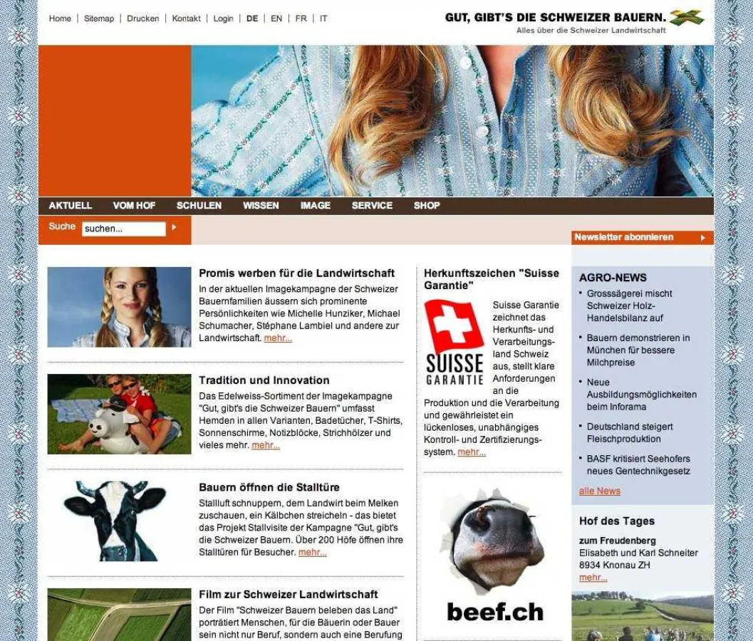 Screenshot www.landwirtschaft.ch