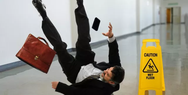 Bild: Hilfe gegen Sturz und Fall auf nassen Böden