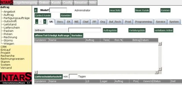 Bild: IntarS 5.1 OpenSource ERP mit Entwicklungsumgebung auf Sourceforge