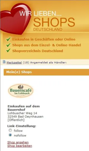 Wir-Lieben-Shops bietet seinen Händlern die Link-Einstellung „nofollow“ Bild: Wir-Lieben-Shops bietet seinen Händlern die Link-Einstellung „nofollow“