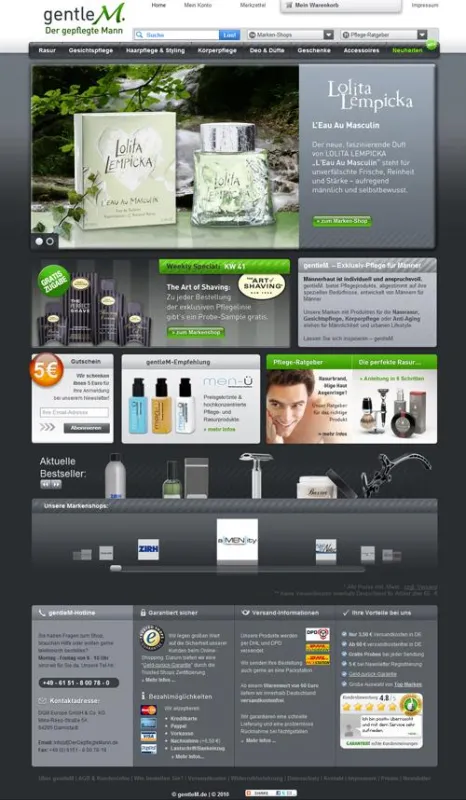 DerGepflegteMann.de: Gewinner des Oxid Awards 2010  in der Kategorie Professional Edition
