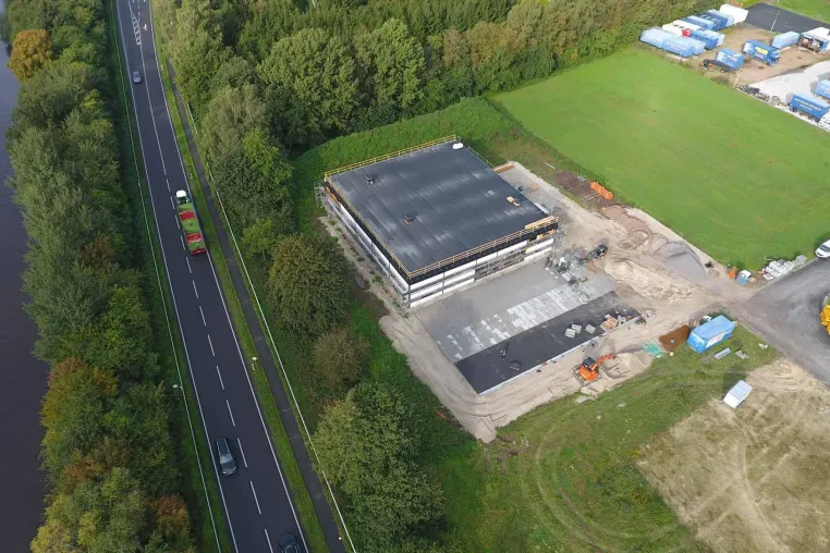Bild: Neubau von schuhplus macht große Fortschritte am c-Port im Saterland