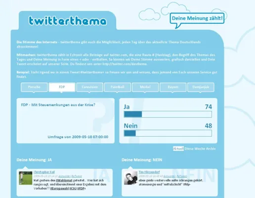 Bild: Twitter-Meinungsbarometer twitterthema startet