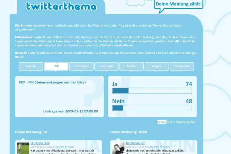 Bild: Twitter-Meinungsbarometer twitterthema startet