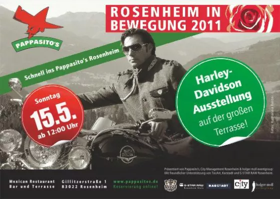 Bild: Harley-Davidson Ausstellung auf der großen Pappasito’s und Karstadt Terrasse