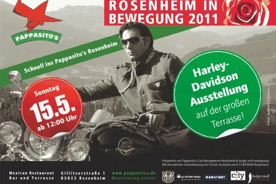 Bild: Harley-Davidson Ausstellung auf der großen Pappasito’s und Karstadt Terrasse