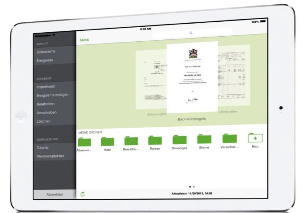 Jedermann-Akte Business Lösung: Alle Dokumente überall und rund um die Uhr mit dabei.