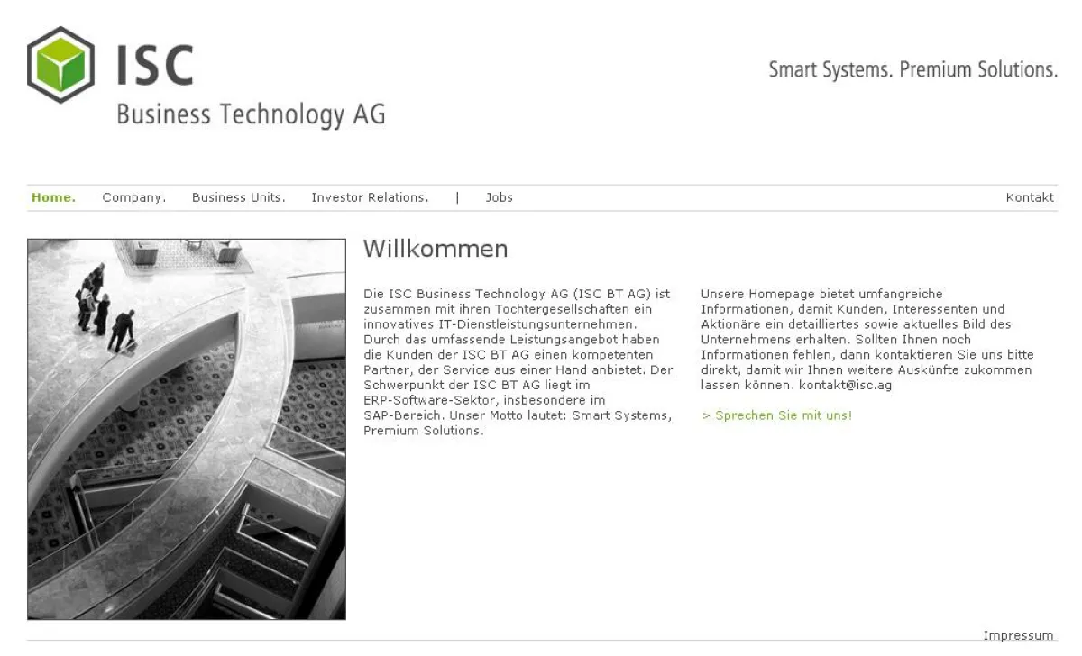 Umfassendes Leistungsspektrum: Das Internetportal der ISC Business Technology AG