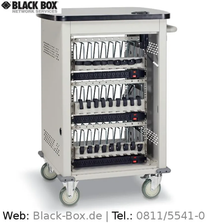 Laptop-Wagen und Tablet-Wagen der BLACK BOX Deutschland GmbH