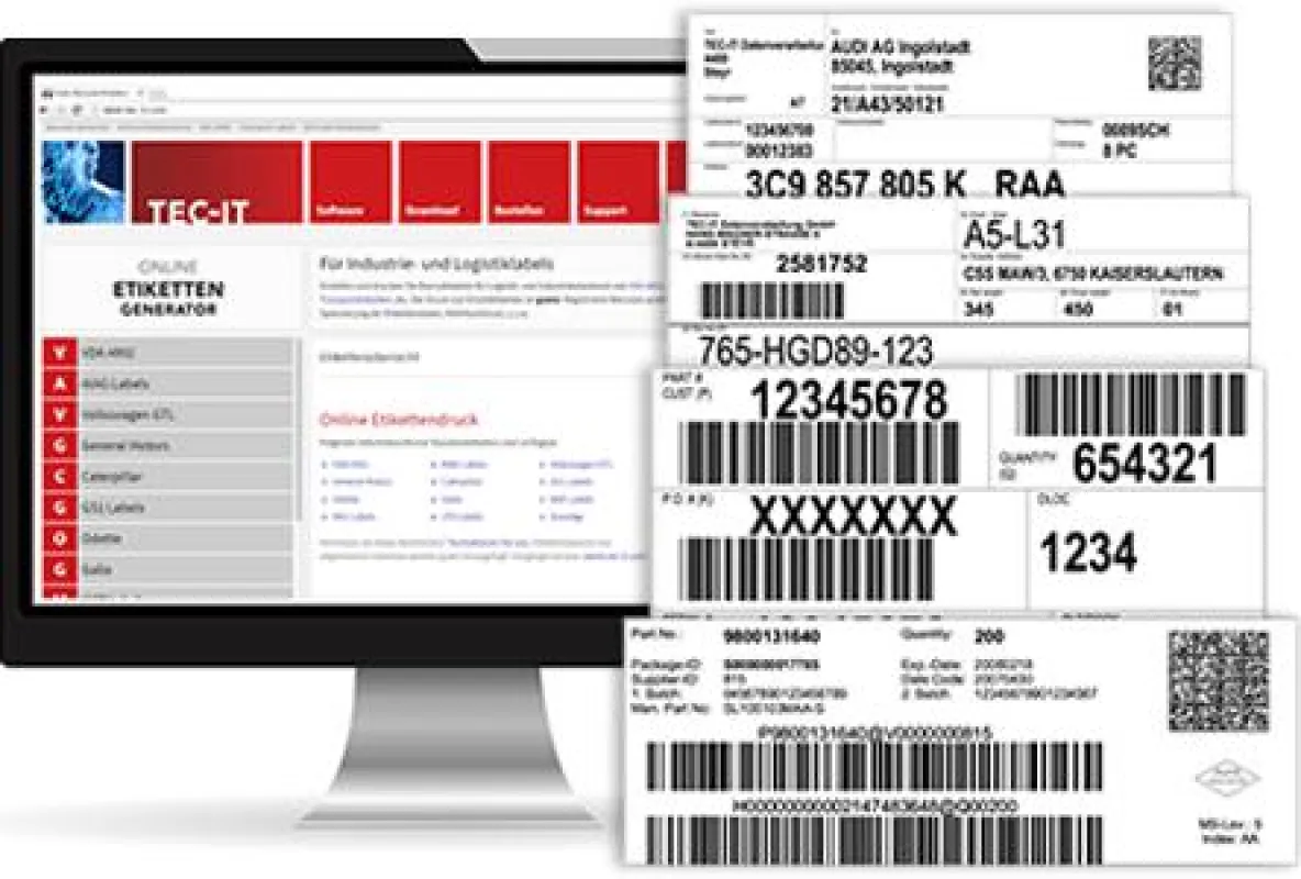 Online Etiketten Generator von TEC-IT