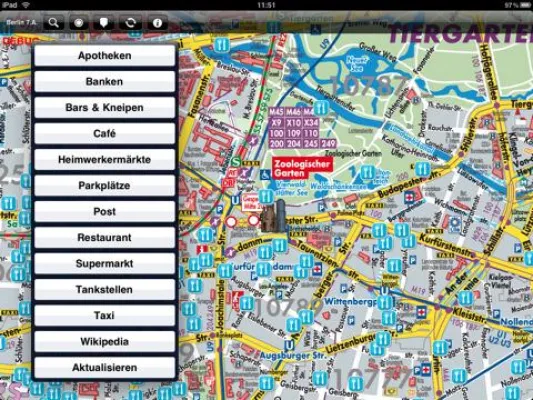 Handy Stadtplandienst für das iPad Bild: Handy Stadtplandienst für das iPad