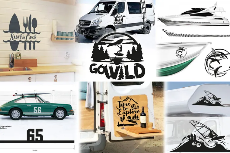 Neue Camper-Aufkleber für Funsportler und Outdoor-Fans Bild: Neue Camper-Aufkleber für Funsportler und Outdoor-Fans