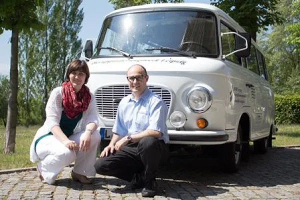 Bild: Infostand zur Beruflichen Rehabilitation in Merseburg