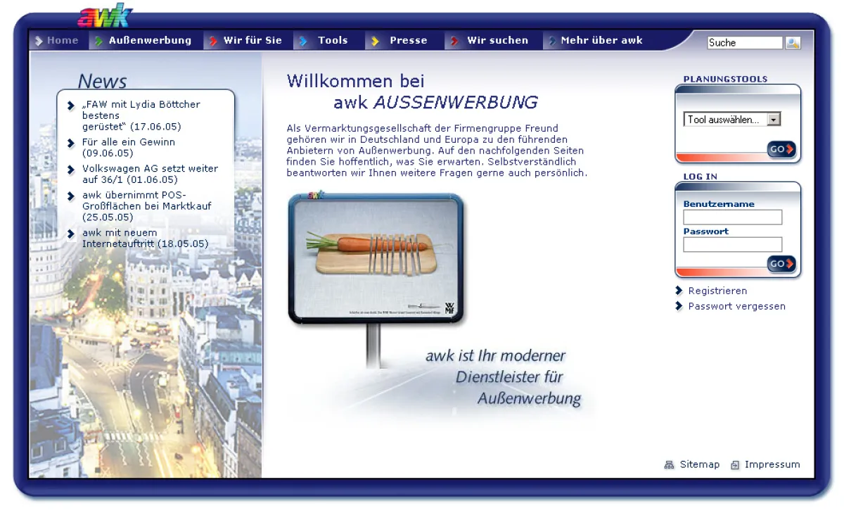 Startseite der awk-Homepage