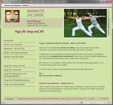 Bild: Webdesign Frankfurt / Kelkheim: formativ erstellt Internetseite der Namasté Yoga Akademie Kelkheim